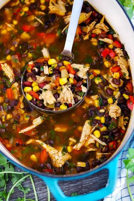 Shredded Turkey and Black Bean Soup
