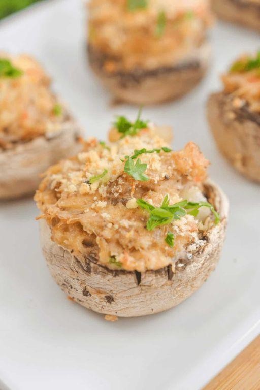Shrimp and Crab Stuffed Portobello Mushrooms