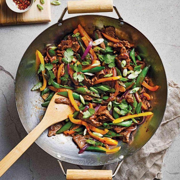 Sirloin Steak Stir Fry with Bell Peppers and Snap Peas