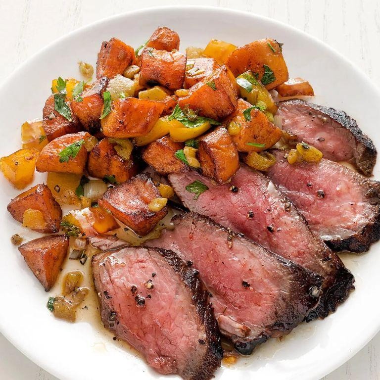 Sirloin Steak and Sweet Potato Hash