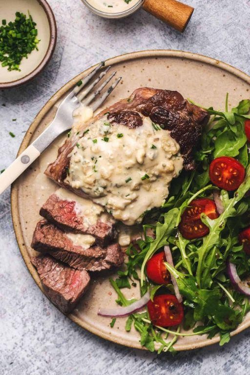 Sirloin Steak with Blue Cheese Sauce