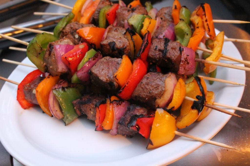 Sirloin Tip Steak Kebabs with Peppers and Onions