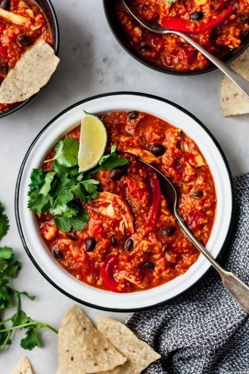 Slow Cooker Chicken and Quinoa Chili