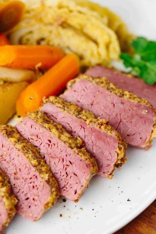 Slow Cooker Corned Beef with Spicy Mustard