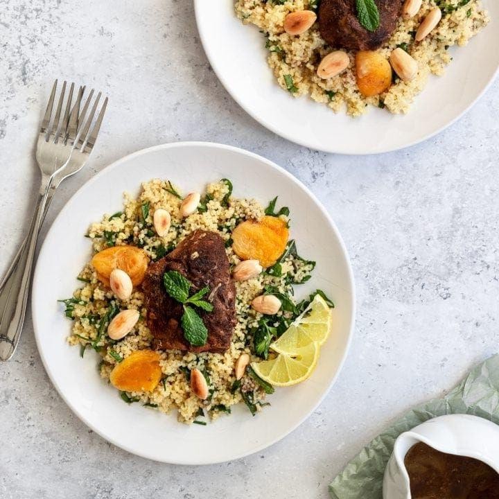 Slow Cooker Lamb Stew with Apricots and Almonds