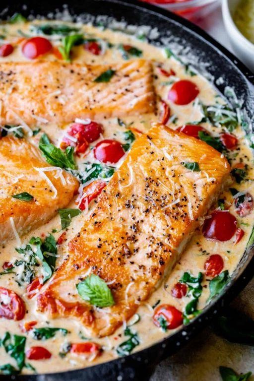 Slow Cooker Tuscan Salmon Stew