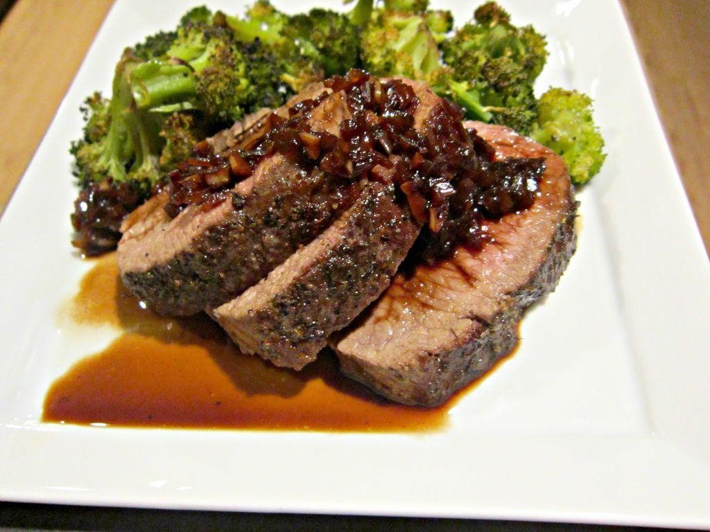 Slow-Cooked Venison Backstrap with Red Wine Sauce