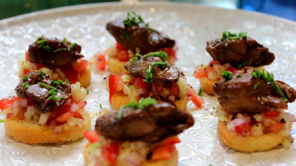 Smoked Oyster and Tomato Bruschetta