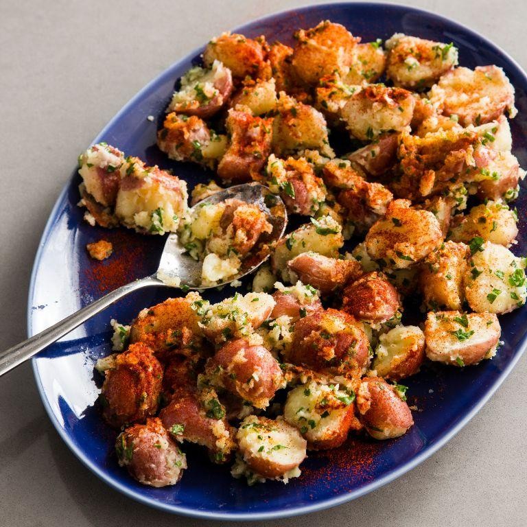 Smoked Paprika Smashed Red Potatoes