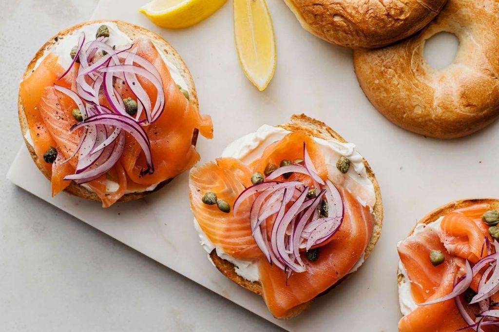 Smoked Salmon and Cream Cheese on Bagel