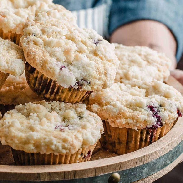 Sourdough Blueberry Muffins