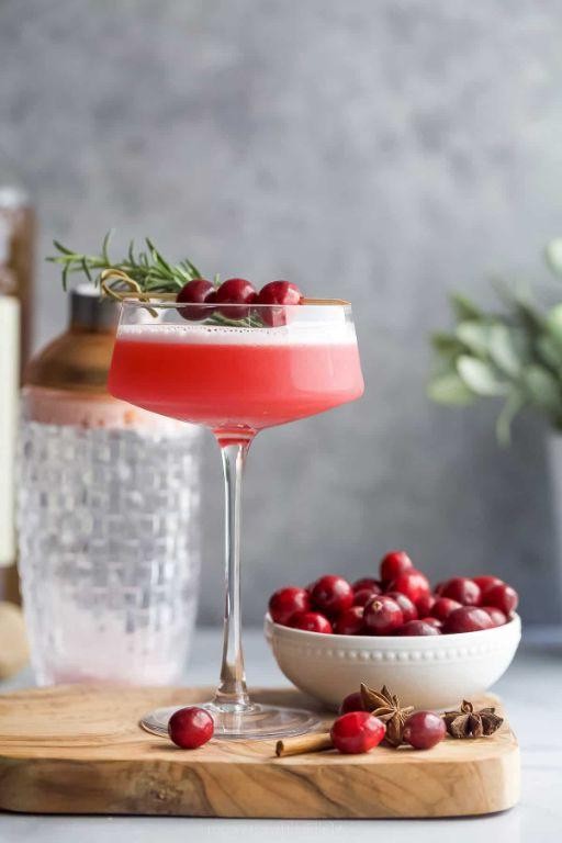 Spiced Cranberry Whiskey Sour