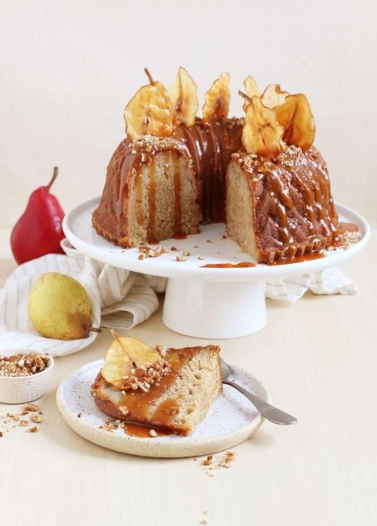 Spiced Pear Bundt Cake with Caramel Filling