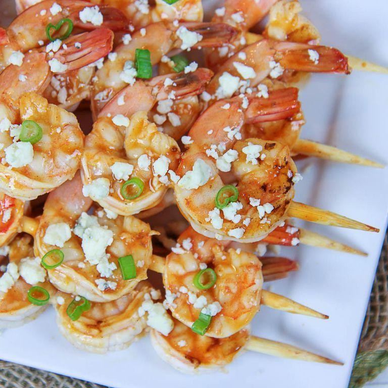 Spicy Buffalo Trace Shrimp Skewers