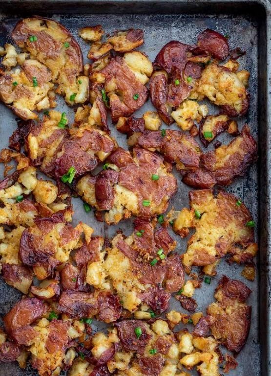 Spicy Cajun Smashed Red Potatoes