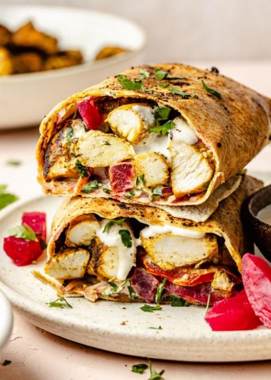 Spicy Chicken Shawarma Wraps