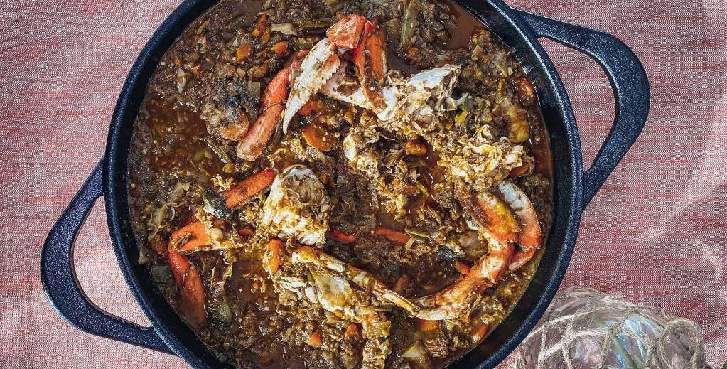 Spicy Haitian Legume Stew with Crab