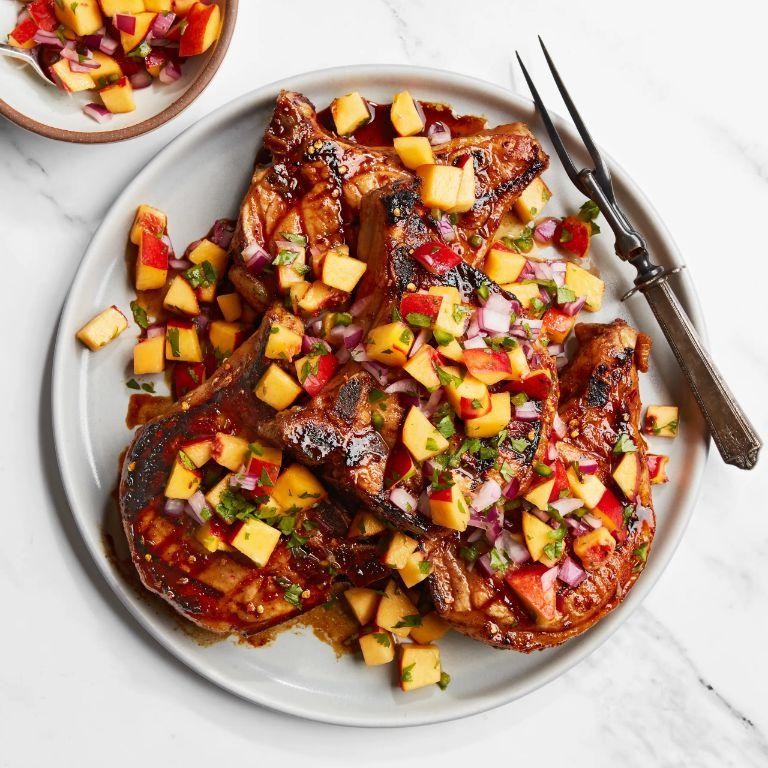 Spicy Honey Glazed Bone-In Pork Chops