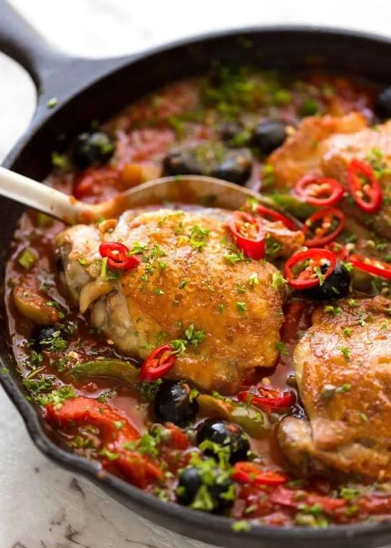 Spicy Italian Chicken Thighs with Peppers