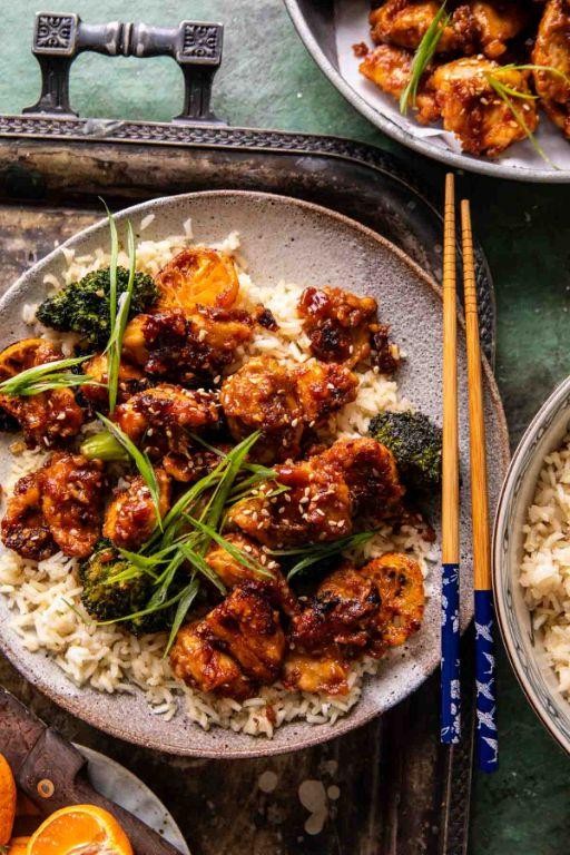 Spicy Orange Chicken Thighs with Ginger