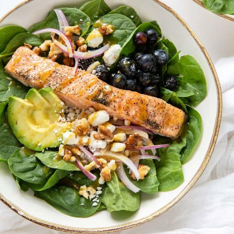 Spicy Salmon Salad with Honey Mustard Dressing