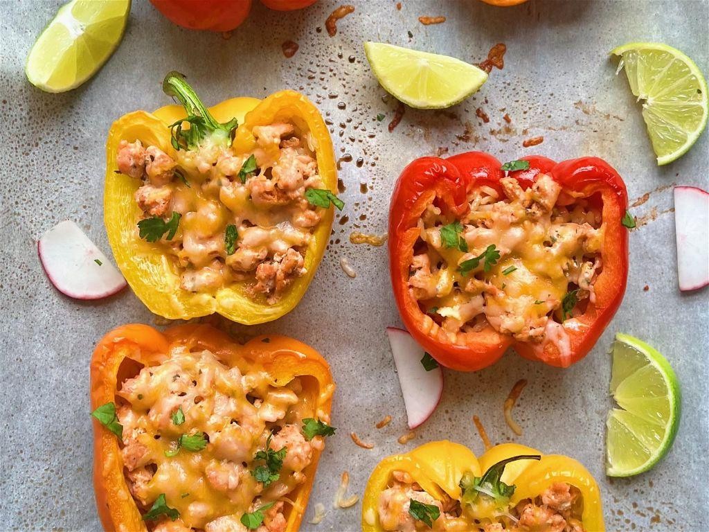 Spicy Salmon Stuffed Peppers