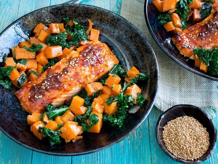 Spicy Salmon and Sweet Potato Hash