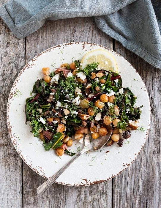 Spicy Swiss Chard and Chickpea Stir Fry