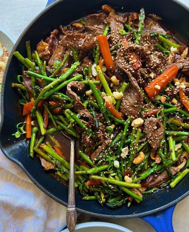 Spicy Thin Sliced Sirloin Tip Steak Stir Fry