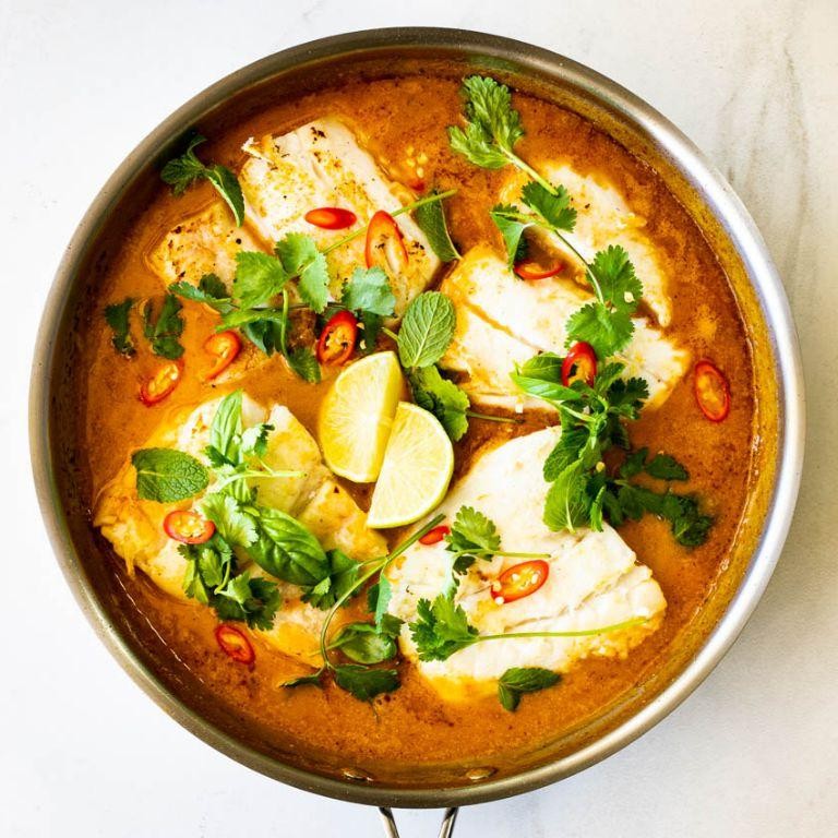 Spicy Turbot Curry with Coconut Milk