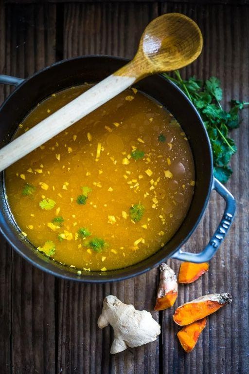Spicy Turmeric Bone Broth Soup