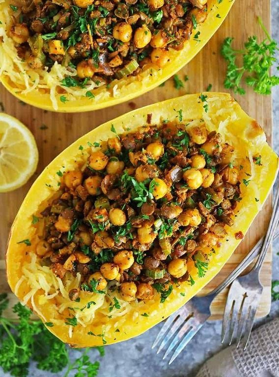 Spicy Vegan Spaghetti Squash Curry