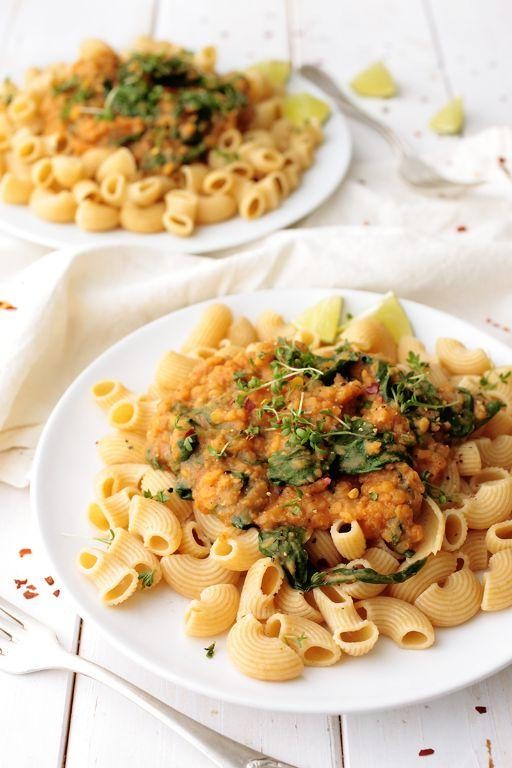 Spinach Dal Pasta