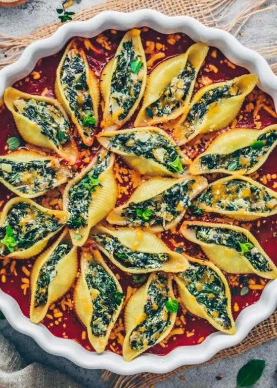 Spinach Vegan Stuffed Shells