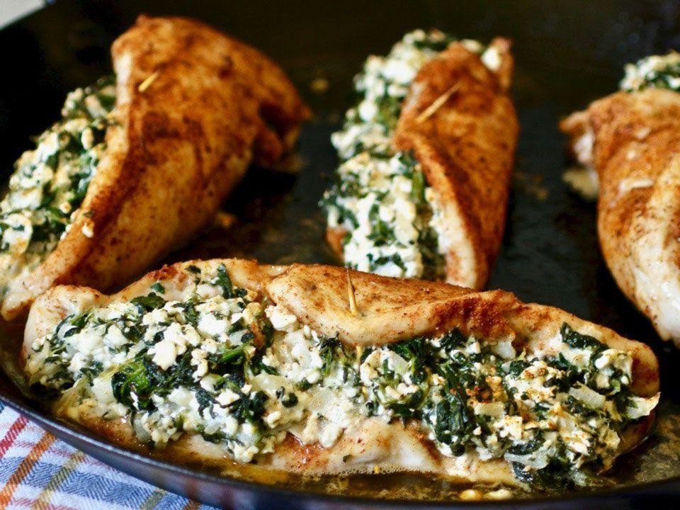 Spinach and Cottage Cheese Stuffed Chicken