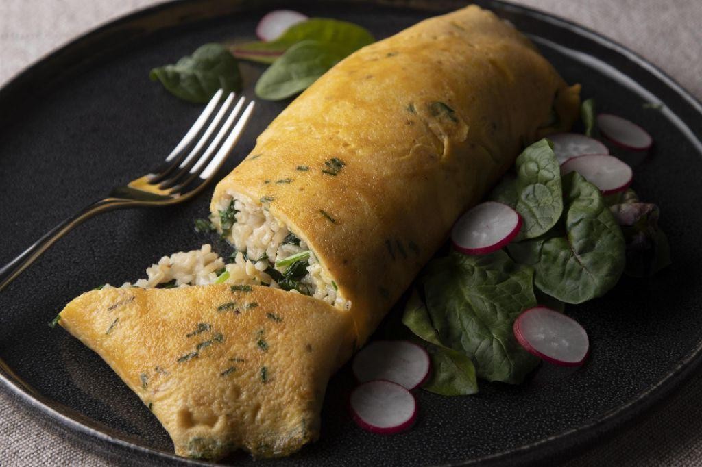 Spinach and Feta Omurice