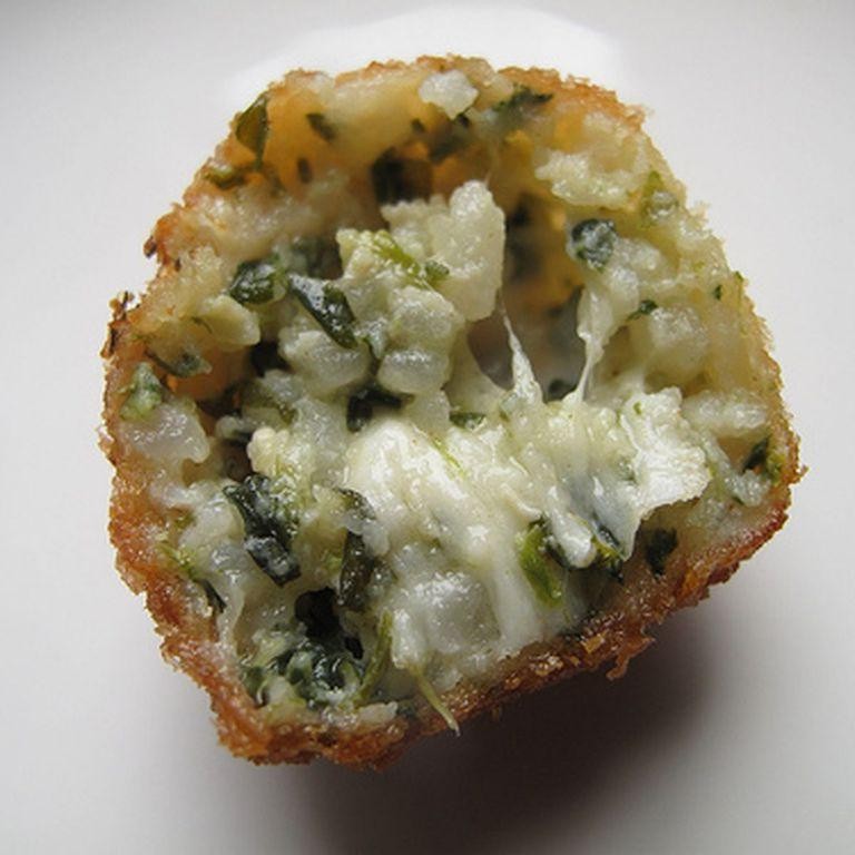 Spinach and Feta Stuffed Arborio Rice Balls