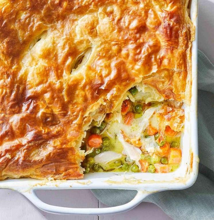 Spring Chicken Pot Pie with Flaky Crust