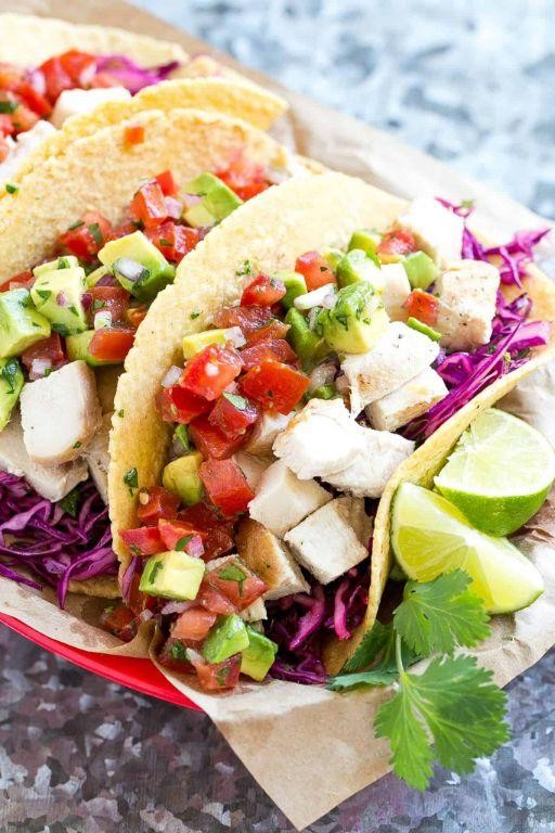 Spring Chicken Tacos with Avocado Salsa