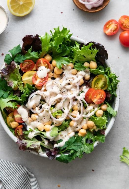 Spring Mix with Lemon Tahini Dressing