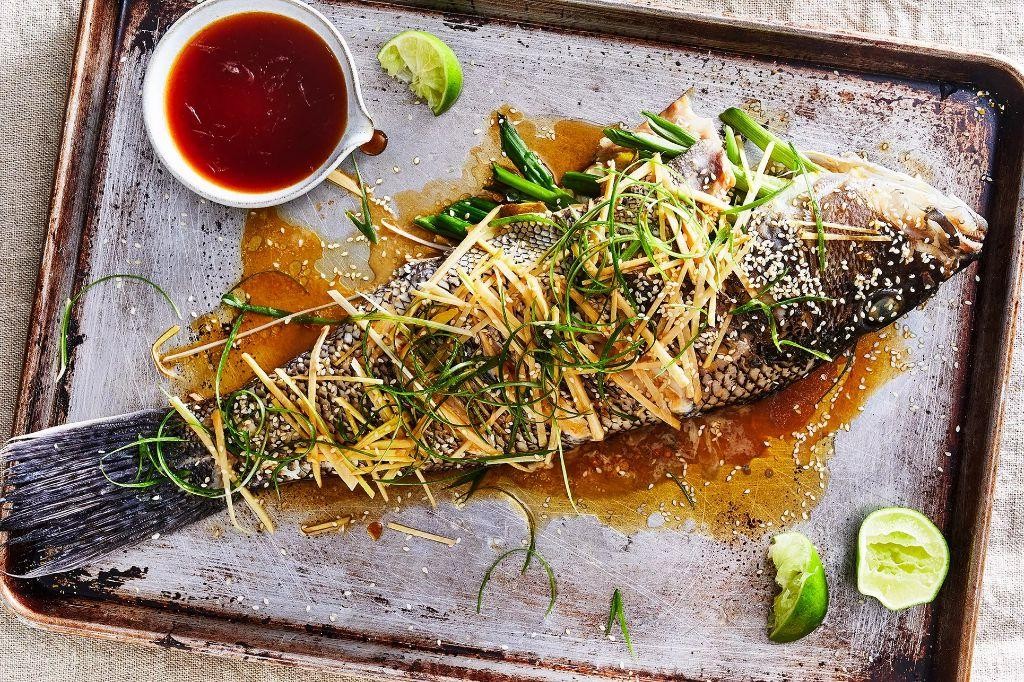Steamed Dover Sole with Ginger and Scallions