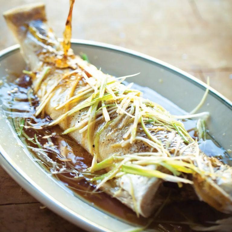 Steamed Whole Tilapia with Ginger and Scallions