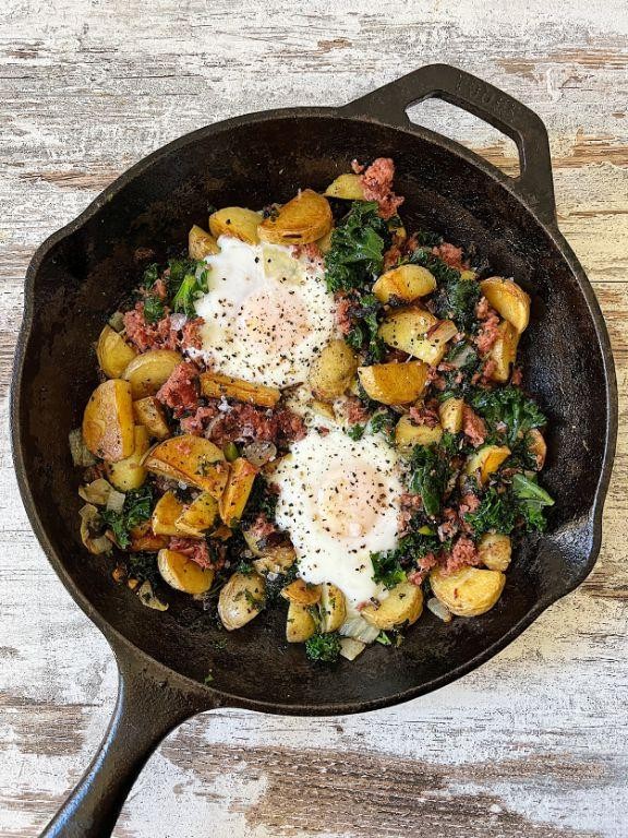 Stove Top Corned Beef and Kale Stir Fry