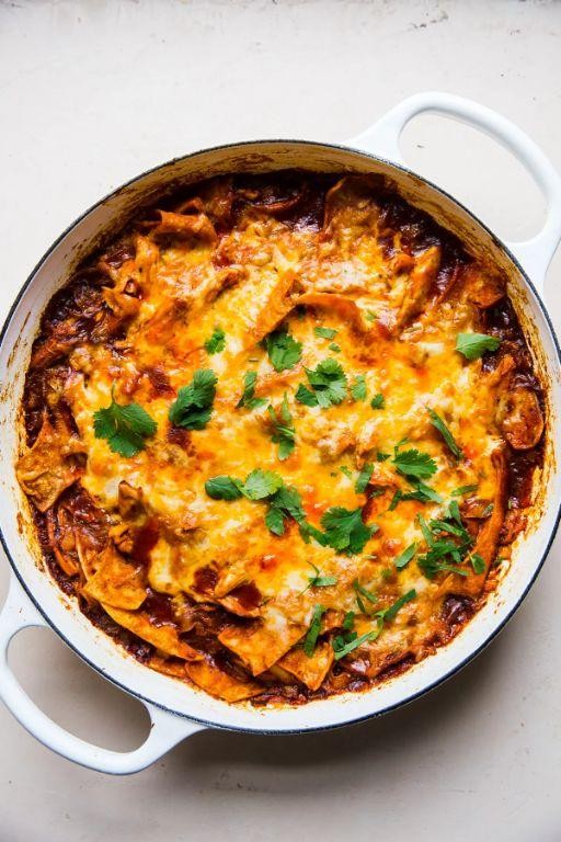 Stovetop Chicken Enchiladas