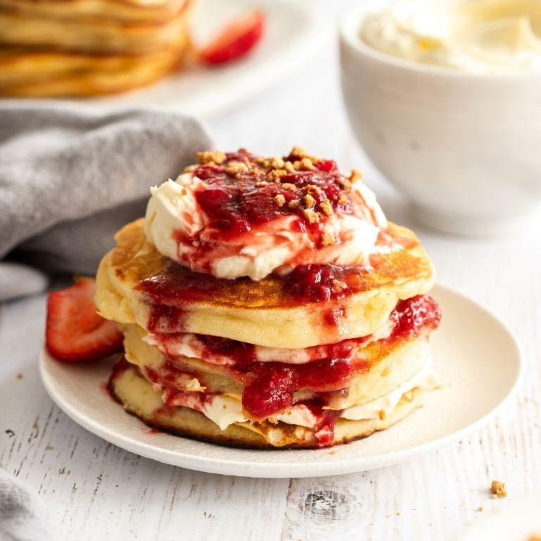 Strawberry Cheesecake Pancakes