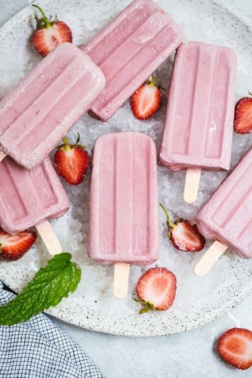 Strawberry Coconut Popsicles