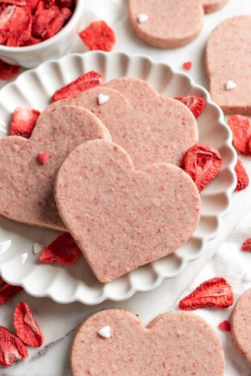 Strawberry Frosted Cut Out Sugar Cookies