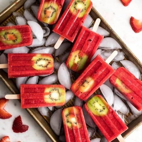 Strawberry Kiwi Popsicles