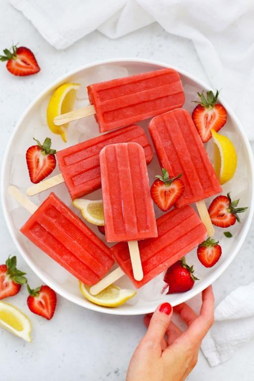 Strawberry Lemonade Popsicles