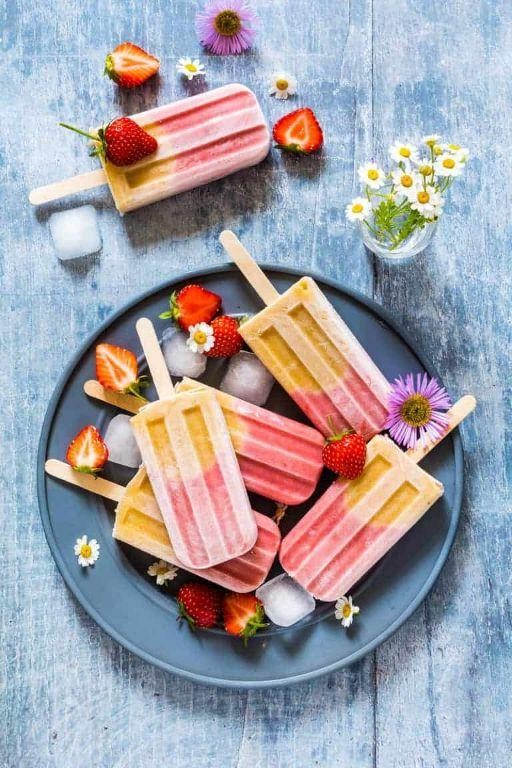 Strawberry Peach Popsicles